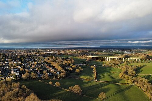 A view over Crimple valley and the viaduct