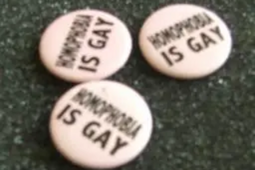 "Homophobia is Gay" badges