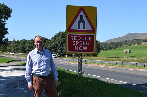 Tim on the A66 near Brough