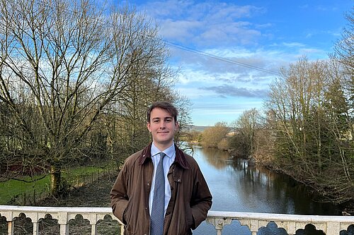 Glyn Preston in front of the River Severn