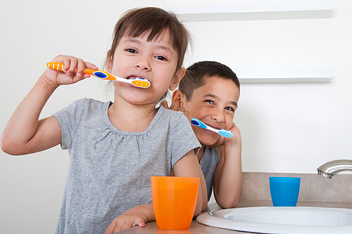 Children Brushing Teeth