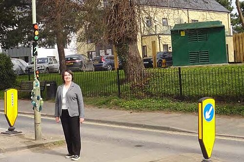 Hazel Watson at the site of the new Zebra crossing