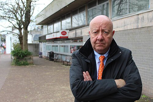 Steve Darling outside Paignton Post Office