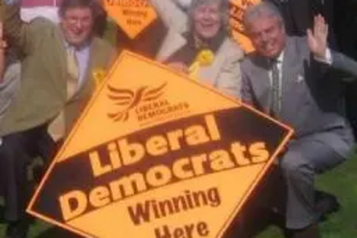 Chelmsford Lib Dems winning here banners