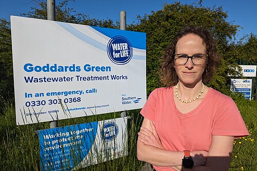 Alison Bennett outside Goddards Green WTW