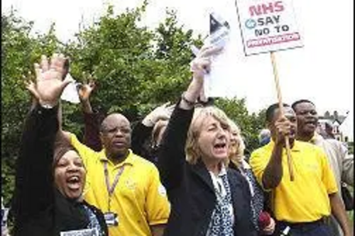 NHS workers protest to save our hospitals