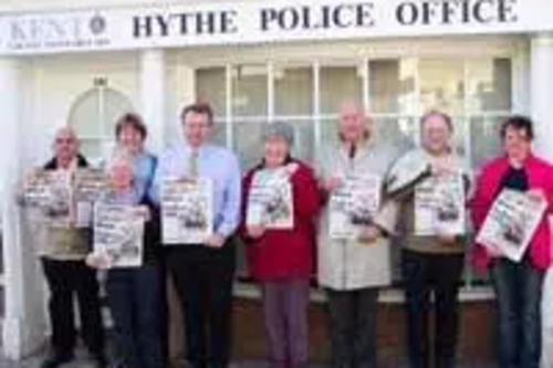 Hythe Town Councillors and Peter Carroll campaigning for more police