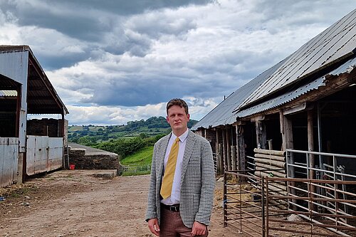 David Chadwick at a farm near Brecon