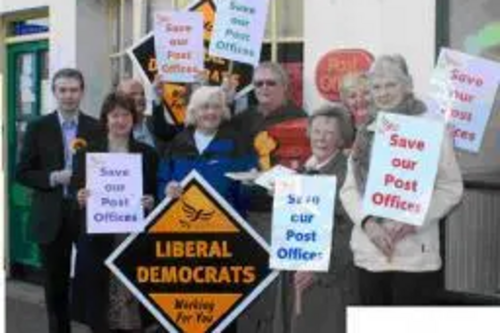 Serena and local campaigners launching the fight to save local post offices