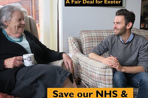 Will Aczel chats with Caroline. A fair deal for Exeter. Save our NHS and fix social care.