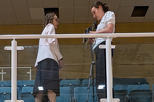 Alison Bennett being interviewed at the Count