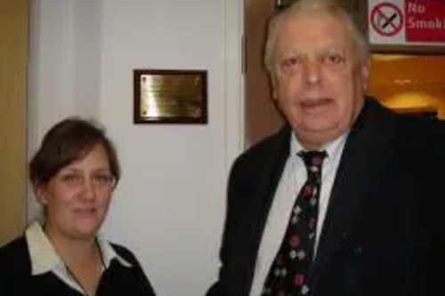 Castle Ward Councillor Debbie Almey with Council Leader Roger Blackmore at the opening.