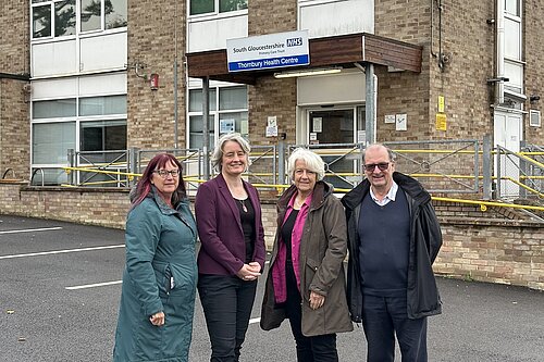 Claire Young with Thornbury ward councillors Jayne Stansfield, Maggie Tyrrell and Chris Davies