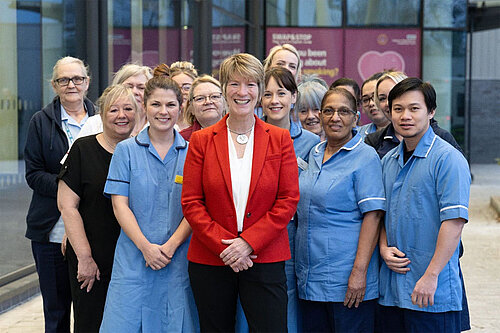 Pippa with some NHS health workers