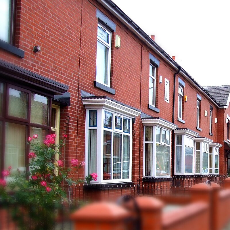 A row of houses.