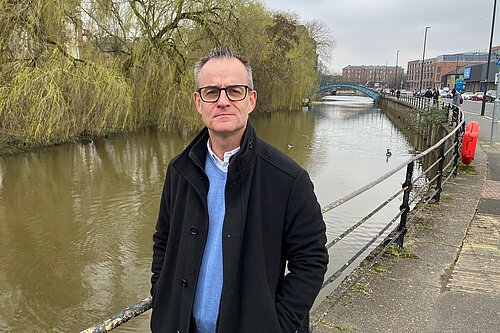 Alan Page by the river Foss