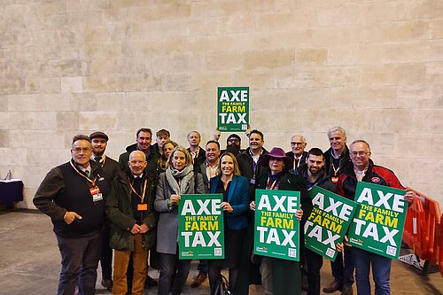 Helen with North Shropshire farmers protesting in London