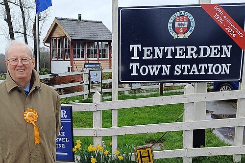 John Howson at Tenterden Train Station