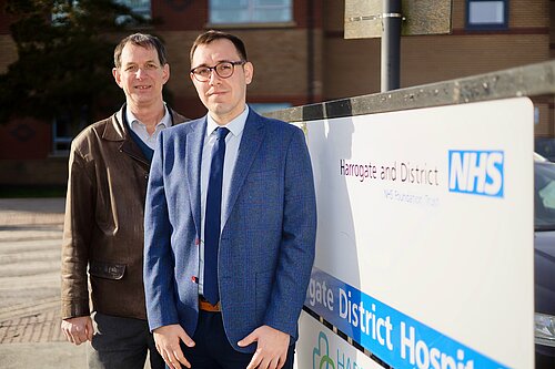 Tom Gordon outside Harrogate hospital