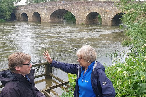 Liz with Dan by river