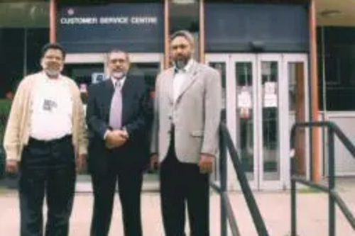 Lib Dem councillors Mussa Saleh, Hashim Panchbaya and Mustafa Karim